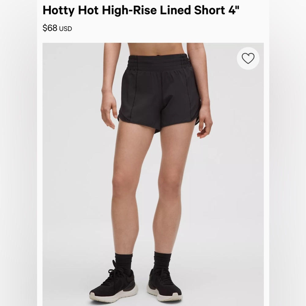 Lululemon Hotty Hot High-Rise Lined Short 4"